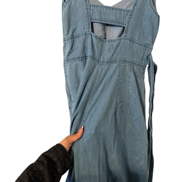 ANTHROPOLOGIE Chambray Wide Leg Jumpsuit - Picture 12 of 13